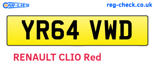 YR64VWD are the vehicle registration plates.