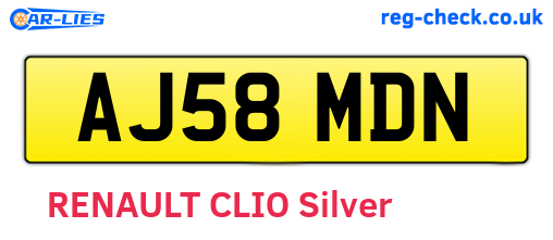 AJ58MDN are the vehicle registration plates.