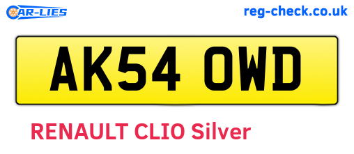 AK54OWD are the vehicle registration plates.