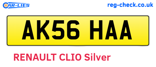 AK56HAA are the vehicle registration plates.