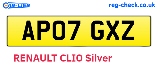 AP07GXZ are the vehicle registration plates.