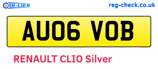 AU06VOB are the vehicle registration plates.