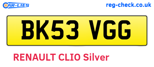 BK53VGG are the vehicle registration plates.
