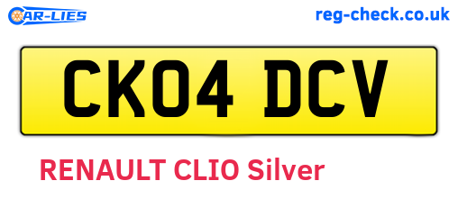 CK04DCV are the vehicle registration plates.