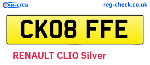CK08FFE are the vehicle registration plates.