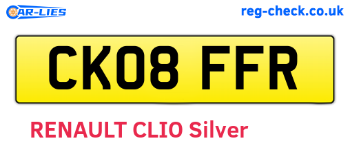 CK08FFR are the vehicle registration plates.