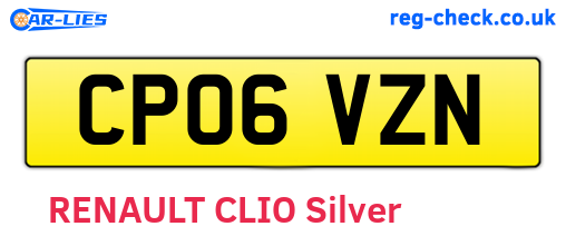 CP06VZN are the vehicle registration plates.