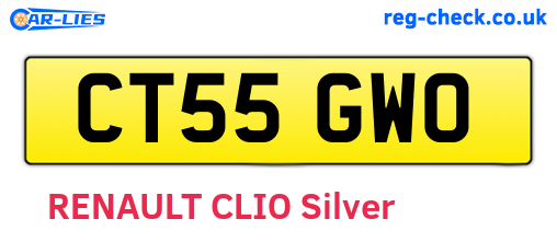 CT55GWO are the vehicle registration plates.