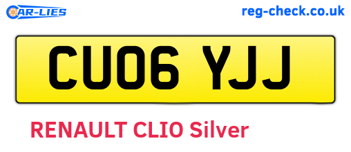 CU06YJJ are the vehicle registration plates.