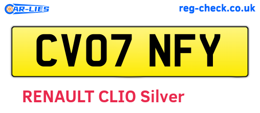 CV07NFY are the vehicle registration plates.