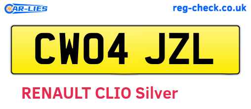 CW04JZL are the vehicle registration plates.
