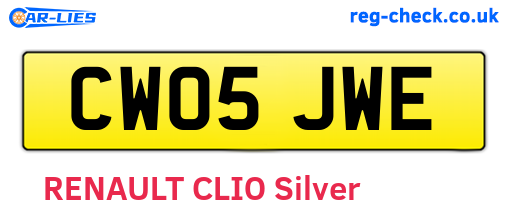 CW05JWE are the vehicle registration plates.