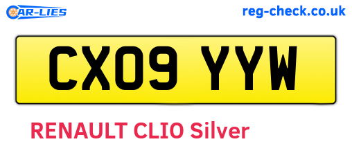 CX09YYW are the vehicle registration plates.