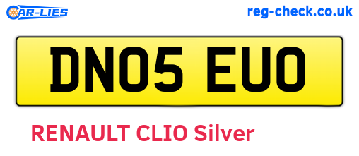 DN05EUO are the vehicle registration plates.