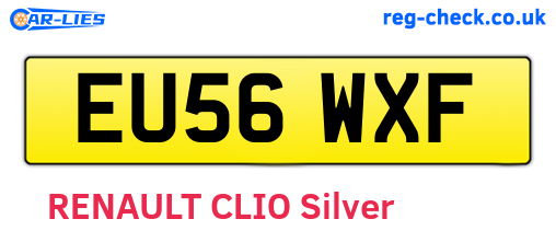 EU56WXF are the vehicle registration plates.