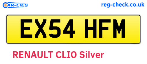 EX54HFM are the vehicle registration plates.
