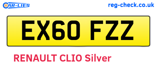EX60FZZ are the vehicle registration plates.
