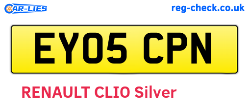 EY05CPN are the vehicle registration plates.