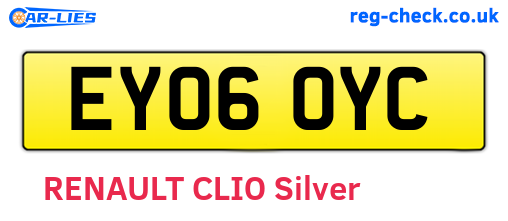 EY06OYC are the vehicle registration plates.