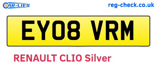 EY08VRM are the vehicle registration plates.