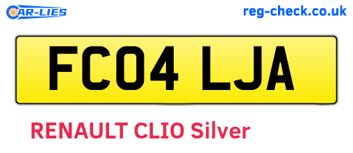 FC04LJA are the vehicle registration plates.