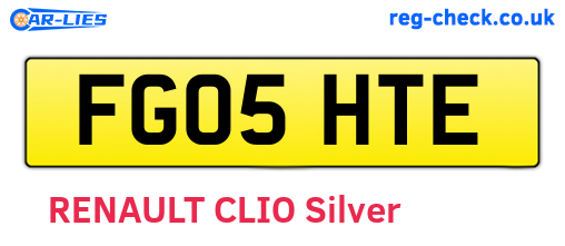 FG05HTE are the vehicle registration plates.