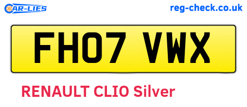 FH07VWX are the vehicle registration plates.