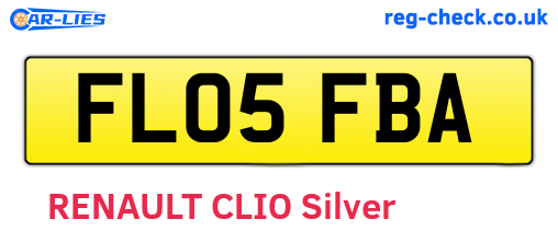 FL05FBA are the vehicle registration plates.