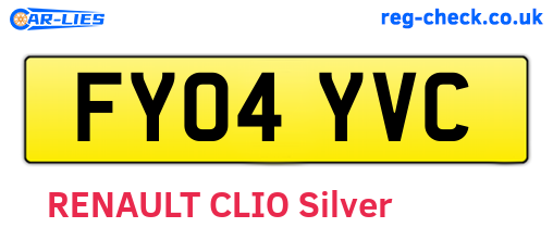 FY04YVC are the vehicle registration plates.