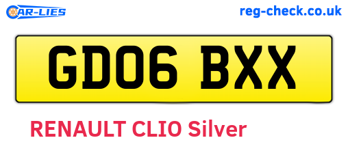 GD06BXX are the vehicle registration plates.