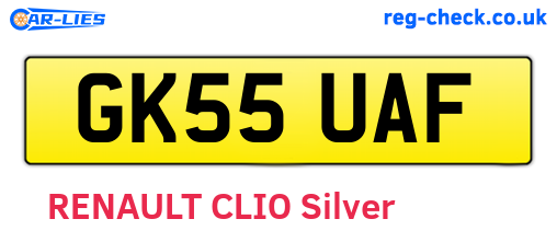 GK55UAF are the vehicle registration plates.