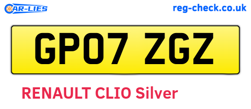 GP07ZGZ are the vehicle registration plates.