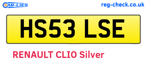 HS53LSE are the vehicle registration plates.