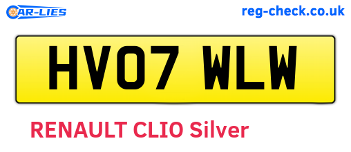HV07WLW are the vehicle registration plates.
