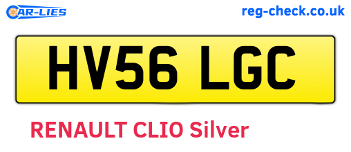HV56LGC are the vehicle registration plates.