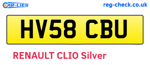 HV58CBU are the vehicle registration plates.