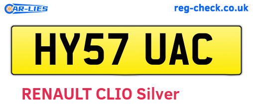 HY57UAC are the vehicle registration plates.