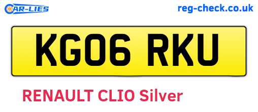 KG06RKU are the vehicle registration plates.