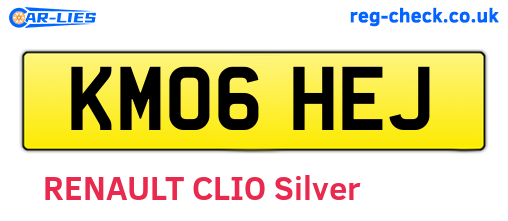KM06HEJ are the vehicle registration plates.