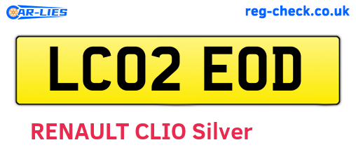 LC02EOD are the vehicle registration plates.