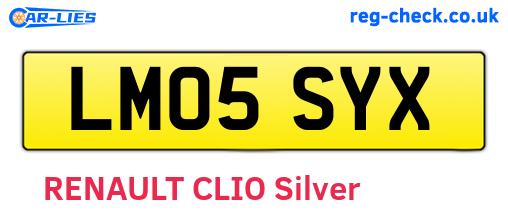 LM05SYX are the vehicle registration plates.
