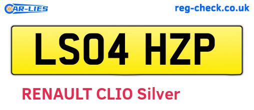 LS04HZP are the vehicle registration plates.