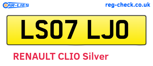 LS07LJO are the vehicle registration plates.