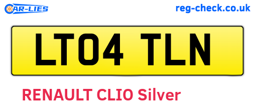 LT04TLN are the vehicle registration plates.