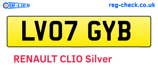 LV07GYB are the vehicle registration plates.