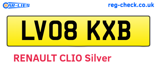 LV08KXB are the vehicle registration plates.