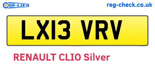 LX13VRV are the vehicle registration plates.
