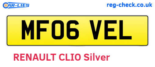 MF06VEL are the vehicle registration plates.