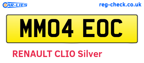 MM04EOC are the vehicle registration plates.