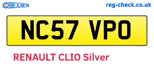 NC57VPO are the vehicle registration plates.